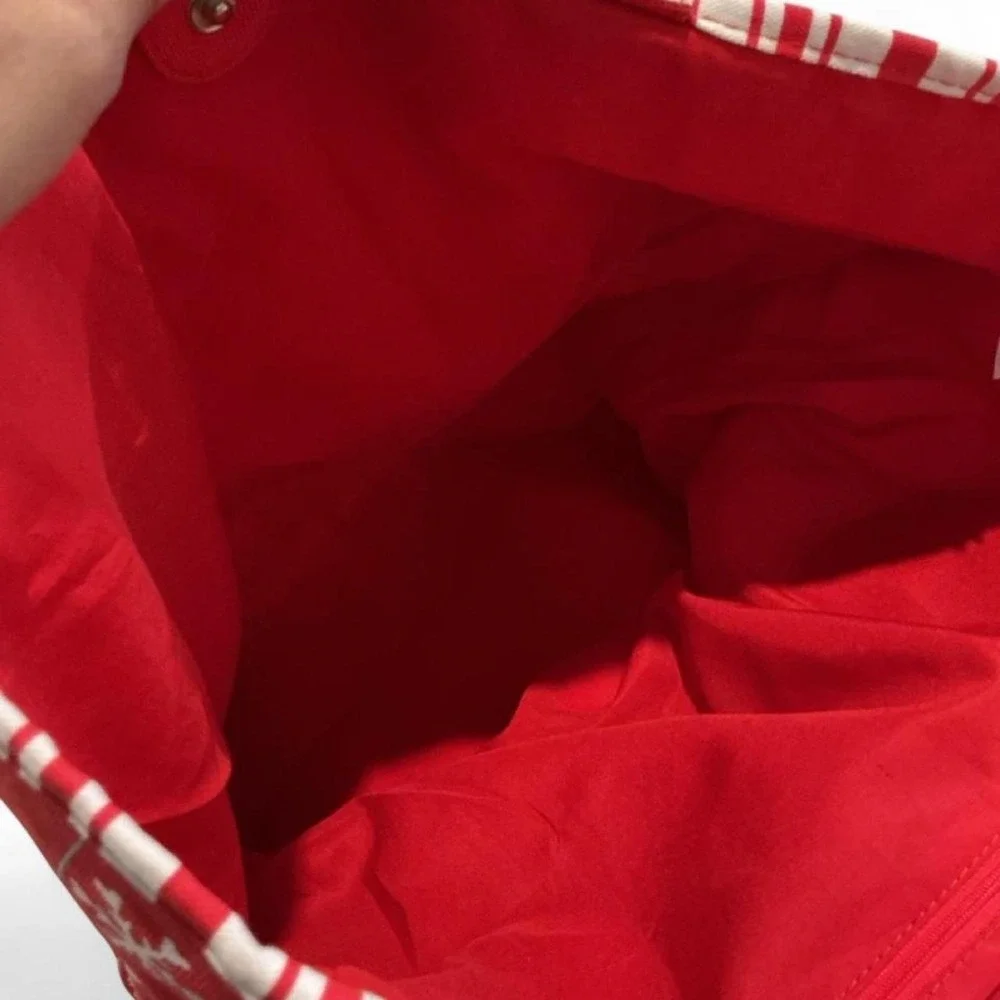 Disney Parks Tote Bag Unisex OS Red Christmas Mickey Ornament Canvas